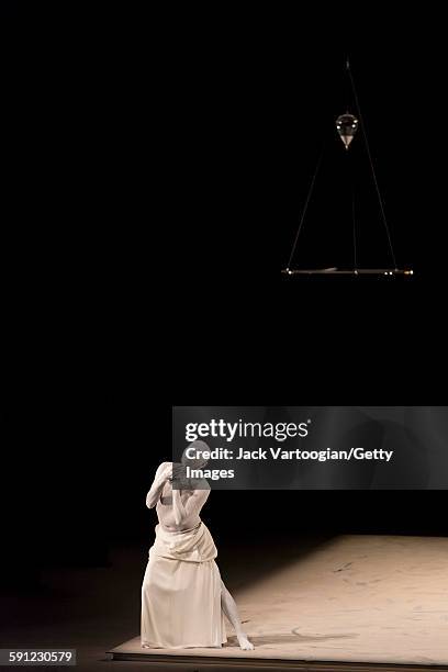 Japanese butoh dancer and choreographer Ushio Amagatsu, of the Sankai Juku company, performs in the 'Sedimentation and erosion, ad infinitum' section...