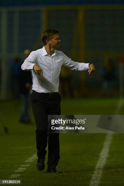 Jesse Marsch coach of Red Bulls reacts during a match between Red Bulls and Alianza as part of Liga de Campeones CONCACAF Scotiabank 2016/17 at...