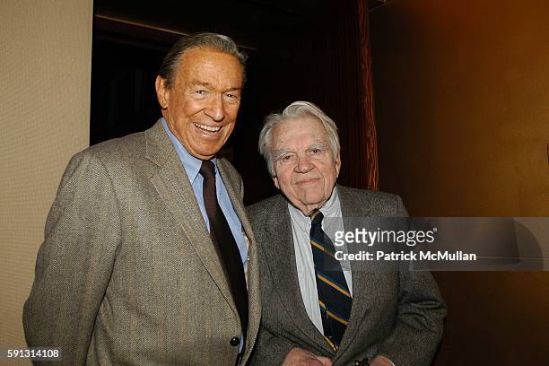Mike Wallace and Andy Rooney attend Private Screening of Magnolia Pictures' "Enron:The Smartest Guys in the Room" at MGM Screening Room on April 13,...