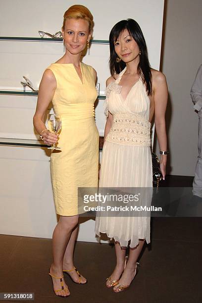 Stephanie Warren and Catherine Fung attend Calvin Klein hosts a party to celebrate Bryan Adams' new photo book "American Women" to benefit The...