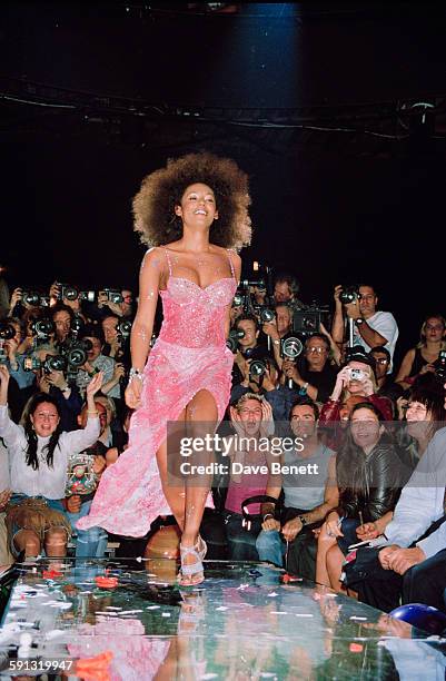 Singer Mel B of English pop group The Spice Girls takes part in a Julien MacDonald fashion show at the Roundhouse in Camden during London Fashion...