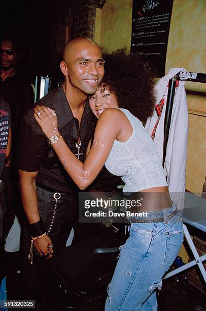 Singer Mel B from The Spice Girls with her husband, Dutch dancer Jimmy Gulzar at a Julien MacDonald fashion show at the Roundhouse in Camden during...