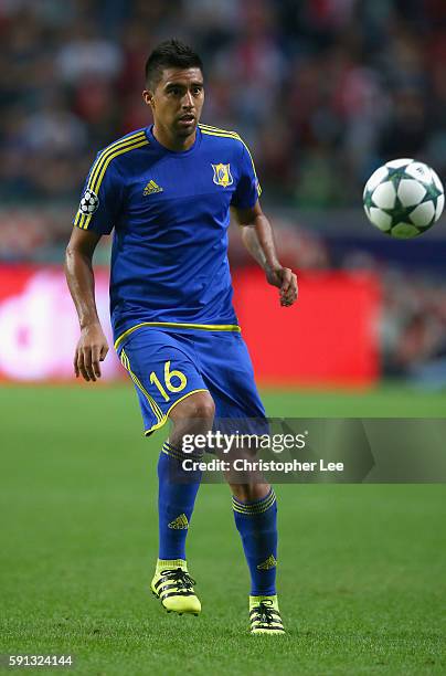 Christian Noboa of Rostov in action during the UEFA Champions League Play-off 1st Leg match between Ajax and Rostov at Amsterdam Arena on August 16,...