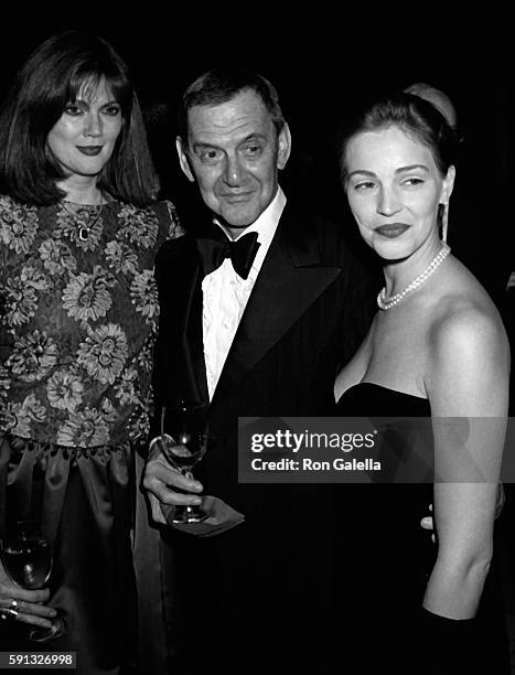 Norris Church Mailer, Tony Randall and Marla Hanson attend A Decade of Literary Lions Benefit Gala on November 8, 1990 at the New York Public Library...