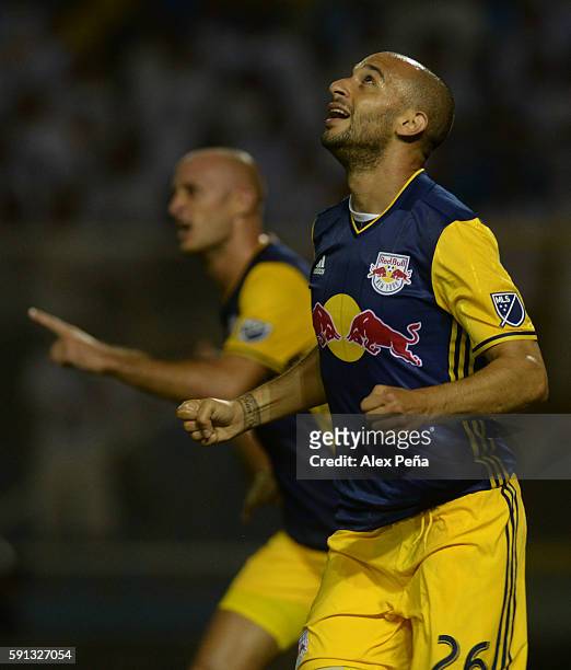 Omer Damari of Red Bulls celebrates after scoring a goal during a match between Red Bulls and Alianza as part of Liga de Campeones CONCACAF...