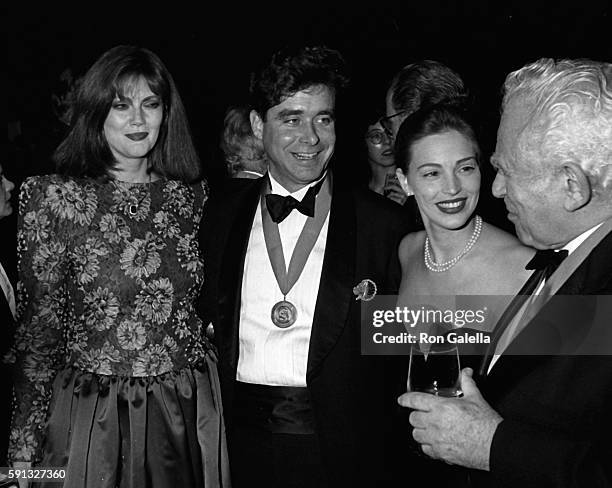 Norris Church Mailer, Jay McInerney, Marla Hanson and Norman Mailer attend A Decade of Literary Lions Benefit Gala on November 8, 1990 at the New...