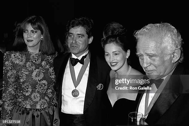 Norris Church Mailer, Jay McInerney, Marla Hanson and Norman Mailer attend A Decade of Literary Lions Benefit Gala on November 8, 1990 at the New...