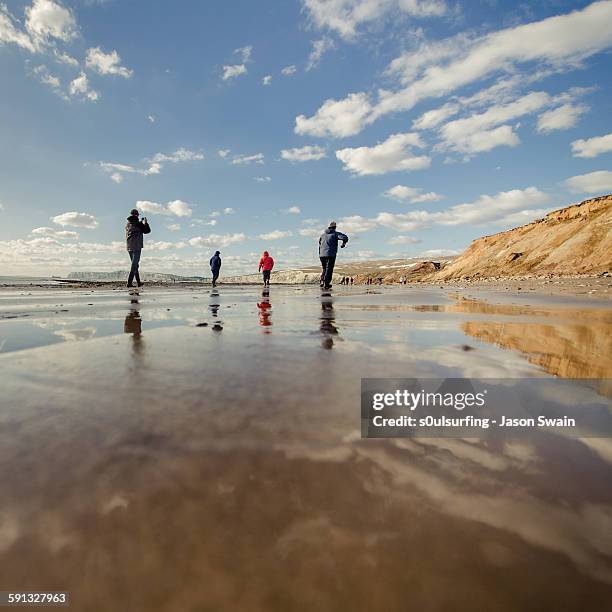 they came, they saw, they photographed - compton bay isle of wight stockfoto's en -beelden