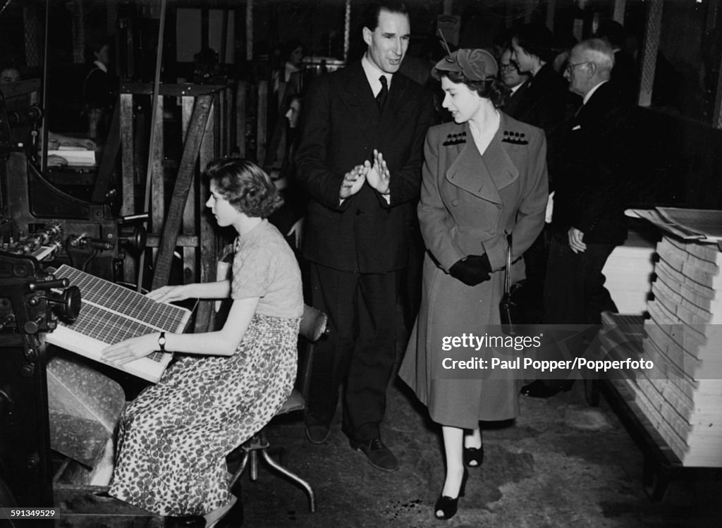 Queen Elizabeth II Tours Stamp Works