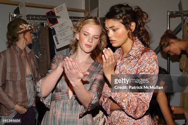 Anne V. And Jamie Gunns attend Cynthia Rowley "Camp Rowley" Fall 2005 Collection Fashion Show at The Atelier Tent on February 9, 2005 in New York...