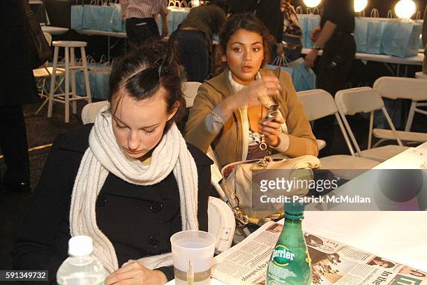 Anja Gildum and Jamie Gunns attend Cynthia Rowley "Camp Rowley" Fall 2005 Collection Fashion Show at The Atelier Tent on February 9, 2005 in New York...