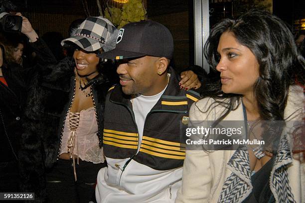 Nicole Wray, Damon Dash and Rachel Roy attend Launch Party For The House of Rocawear, hosted by Patricia Field and Damon Dash at Ono at the...