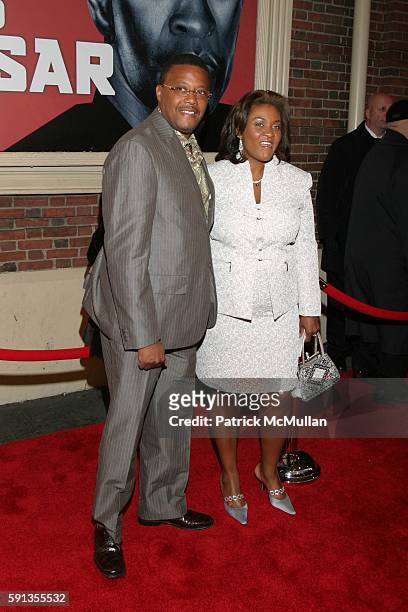 Judge Greg Mathis and Linda Mathis attends 'Julius Caesar' Opening Night on Broadway - Arrivals at The Belasco Theater & Gotham Hall on April 3, 2005...