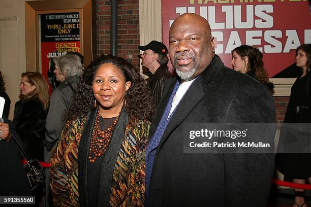 Serita Jakes and Bishop T.D Jakes attend 'Julius Caesar' Opening Night on Broadway - Arrivals at The Belasco Theater & Gotham Hall on April 3, 2005...