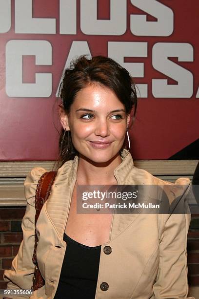 Katie Holmes attends 'Julius Caesar' Opening Night on Broadway - Arrivals at The Belasco Theater & Gotham Hall on April 3, 2005 in New York City.