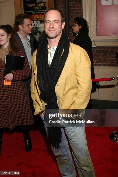 Chris Meloni attends 'Julius Caesar' Opening Night on Broadway - Arrivals at The Belasco Theater & Gotham Hall on April 3, 2005 in New York City.