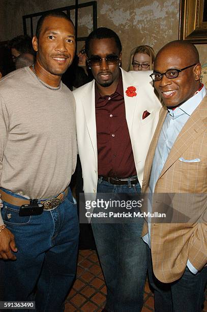 Gary Sheffield, Sean "P.Diddy" Combs and Antonio "LA" Reid attend GLAMOUR's PARTY FOR PAGE SIX's PAULA FROELICH's NEW BOOK "IT!" at 632 on April 7,...