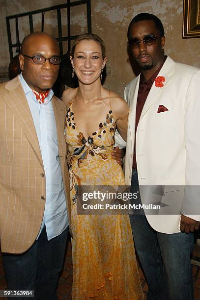 Antonio "LA" Reid, Paula Froelich and Sean "P.Diddy" Combs attend GLAMOUR's PARTY FOR PAGE SIX's PAULA FROELICH's NEW BOOK "IT!" at 632 on April 7,...