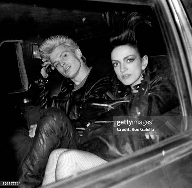 Billy Idol and Perri Lister attend the taping of "Saturday Night Live" on January 28, 1984 at NBC TV Studios in New York City.