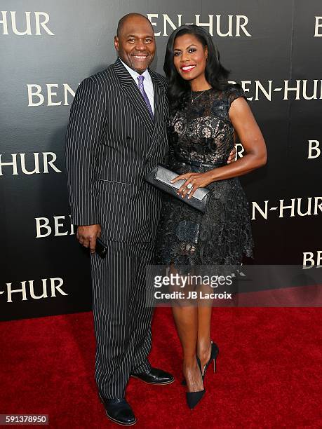 Omarosa Manigault and Dr. John Allen Newman attend the premiere of Paramount Pictures' 'Ben-Hur' on August 16, 2016 in Hollywood, California.