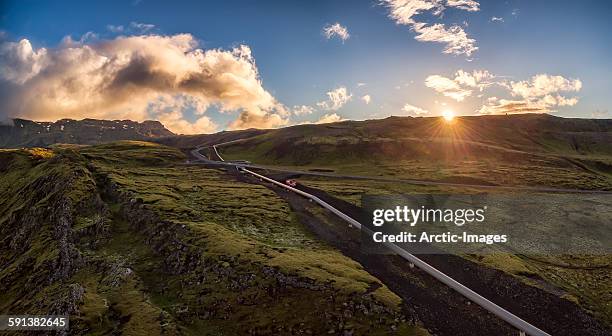 geothermal pipes by nesjavellir plant, iceland - pipeline stock pictures, royalty-free photos & images