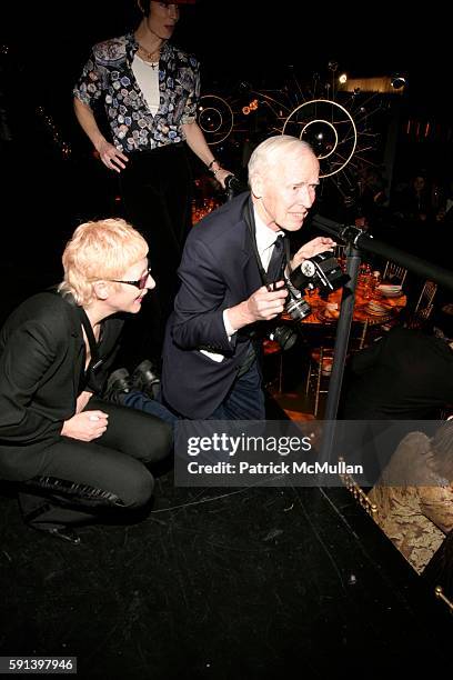 Anneliese Estrada and Bill Cunningham attend The 8th Annual Elle Decor Dining By Design Cocktail Party and Dinner, Benefiting DIFFA at The...