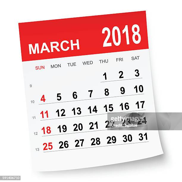kalenderkalender märz 2018 - 2018 stock-grafiken, -clipart, -cartoons und -symbole