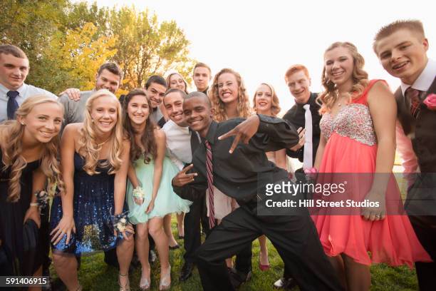 teenagers smiling before prom - prom stock pictures, royalty-free photos & images