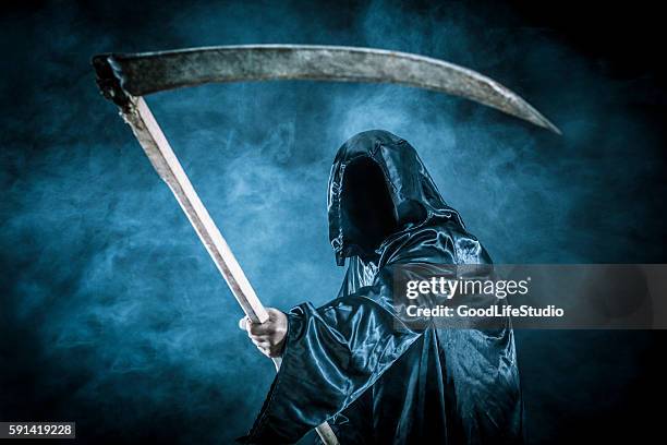 grim reaper - smoking death stock pictures, royalty-free photos & images