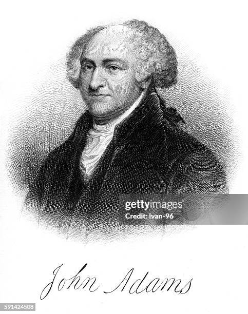 john adams - president stock illustrations