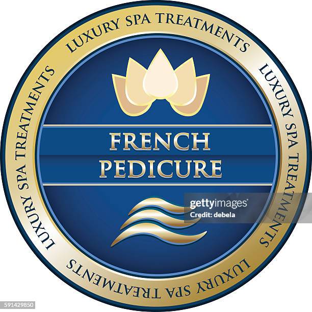 french pedicure - french pedicure stock illustrations