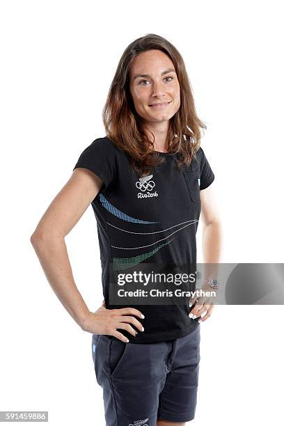 New Zealand distance runner, Nikki Hamblin poses for a portrait on August 17, 2016 in Rio de Janeiro, Brazil. Hamblin and Abbey D'Agostino came last...