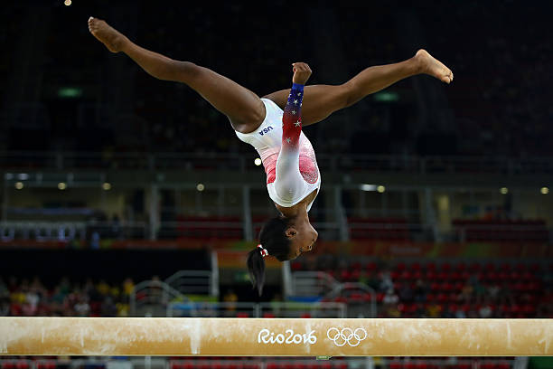 Simone Biles of the United States performs on the beam during the Gymnastics Rio Gala on Day 12 of the 2016 Rio Olympic Games on August 17, 2016 in...