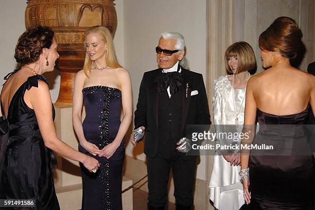 Jacqui Getty, Nicole Kidman, Karl Lagerfeld, Anna Wintour and Melania Trump attend The Metropolitan Museum of Art Costume Institute Spring 2005...