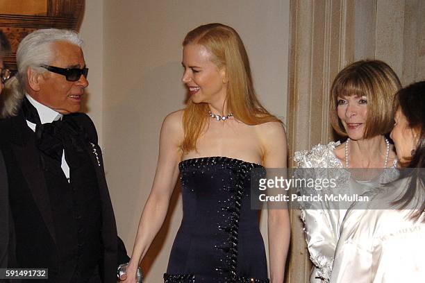 Karl Lagerfeld, Nicole Kidman and Anna Wintour attend The Metropolitan Museum of Art Costume Institute Spring 2005 Benefit Gala celebrating the...