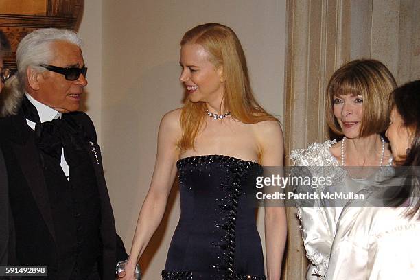 Karl Lagerfeld, Nicole Kidman and Anna Wintour attend The Metropolitan Museum of Art Costume Institute Spring 2005 Benefit Gala celebrating the...