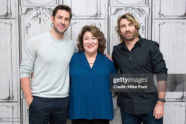 John Krasinski, Margo Martindale, and Sharlto Copley attend the AOL Build Speaker Series to discuss "The Hollars" at AOL HQ on August 17, 2016 in New...