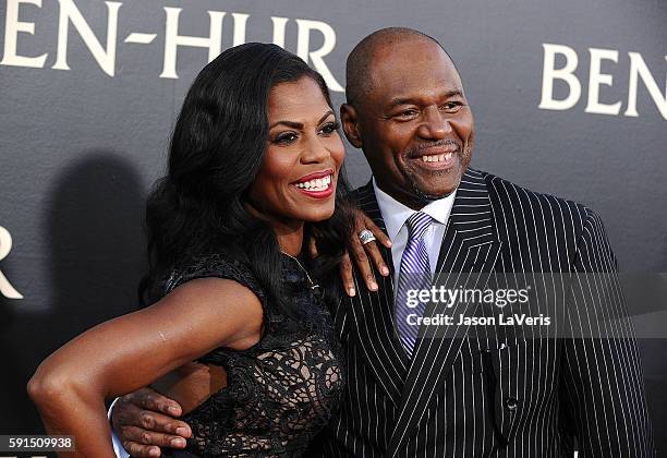 Omarosa Manigault and fiance John Allen Newman attend the premiere of "Ben-Hur" at TCL Chinese Theatre IMAX on August 16, 2016 in Hollywood,...