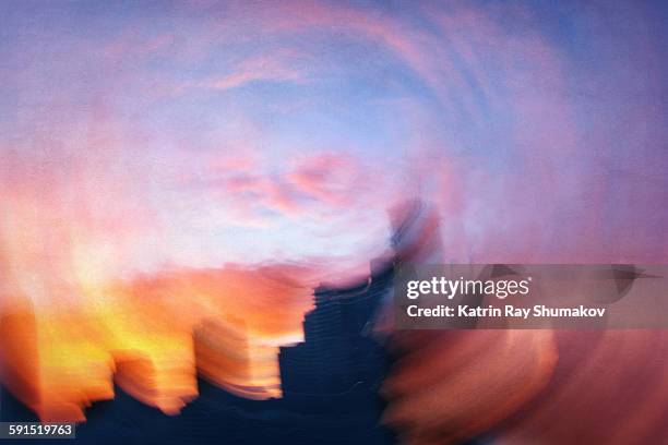 astro projection. swirls of colourful dimensions - dipinto con colori sovrapposti foto e immagini stock