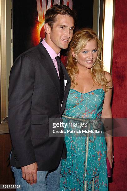 Christopher Gavigan and Jessica Capshaw attend U.S. Premiere of "WAR OF THE WORLDS"-Inside Arrivals at Ziegfeld Theatre on June 23, 2005 in New York...