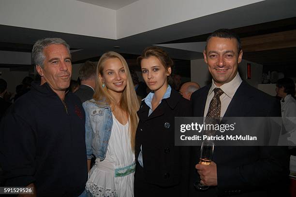 Jeffrey Epstein, Tatiana, Adriana and Maer Roshan attend Launch of RADAR MAGAZINE at Hotel QT on May 18, 2005.