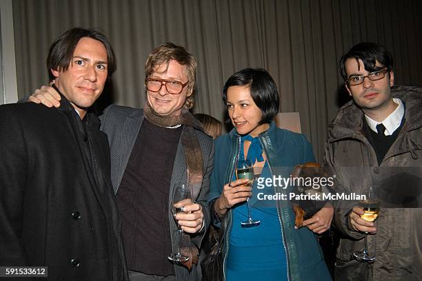 Alex Galan, Charles Renfro, Eva Prinz and Robert Pietrusko attend Dom Perignon Hosts A Celebration Of Karl Lagerfeld's New Book, '7 Fantasmes Of A...