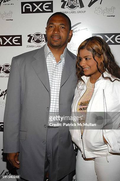 Mark Jackson and Desiree Coleman-Jackson attend Ciara's BET Awards Pre-Party at Geisha House on June 27, 2005.