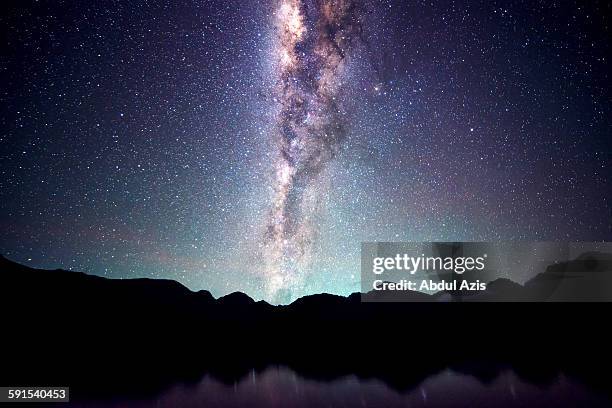 milkyway from segara anak - rinjani mountain - mount rinjani 個照片及圖片檔