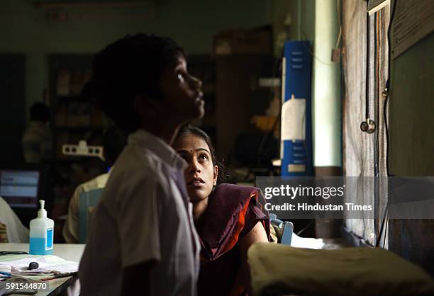 Dr Anagha Amte, gynaecologist and daughter-in-law of Dr Prakash Amte at the Out door Patient Department of the clinic.