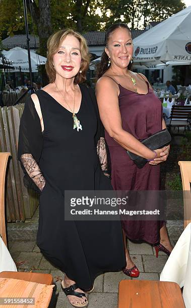 Christine Kaufmann and her daughter Allegra Curtis during 'La Dolce Vita Grillfest' at Gruenwalder Einkehr on August 17, 2016 in Munich, Germany.