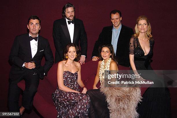 Euan Rellie, Rufus Albemarle, Jacqueline Sackler, Eva Lorenzotti, Mortimer Sackler, Lucy Sykes Rellie and All wearing Yves Saint Laurent attend The...