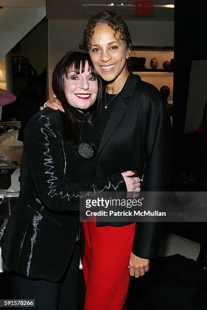 Pat Kurs and Alva Chinn attend A Celebration of Jed Johnson's Work and the Publication of His Book, "Opulent Restraint"" at Donna Karan Collection...