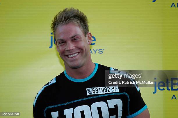 Johnny Messner attends JetBlue Airways' launch event in Los Angeles at Warner Brothers STudios on June 13, 2005 in Burbank, CA.