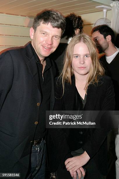 Peter Kalchamann and Hanna Liden attend Art Bar at The Delano at The Delano on December 4, 2005.